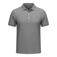 thumbnail image 6 of Mens Casual Shirts Summer Short Sleeve Solid Color Polos Daily Comfort Classic Collared Shirt for Big and Tall, 6 of 8