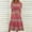 Red, variant on Womens Dresses Women's Summer Casual Round Neck Short Sleeve Zipper Folding Floral Printed Dresses