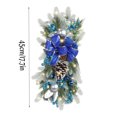 thumbnail image 3 of Christmas Garland For Stairs,Christmas Artificial Swags Xmas The Cordless Pre Lit Stairway Swag Teardrop Trim Wreath Door Stair Garland Christmas Wreath for Outdoor Home Garden Decor (Blue Ribbon), 3 of 5