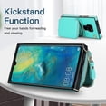 thumbnail image 3 of Funda tipo cartera para Huawei Mate 20 con tarjetero y correa para el hombro para mujer, 3 of 5