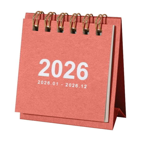 2026 Desk Calendar,Mini Desk Calendar,Small Desktop Calendar Flip,Jan 2026 to Dec 2026,Standing Table Calendar for Home School Work Office,Twin Wire Binding,2.55''x1.37''x2.95''(Red)