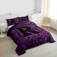 thumbnail image 3 of Homewish Initial R Letter Full Size Comforter Sets, Western Mystic Damask Bedding Comforter Set, Bohemian Mandala Style Reversible Bedding Sets, Lightweight Room Decor, 3pcs, 3 of 8