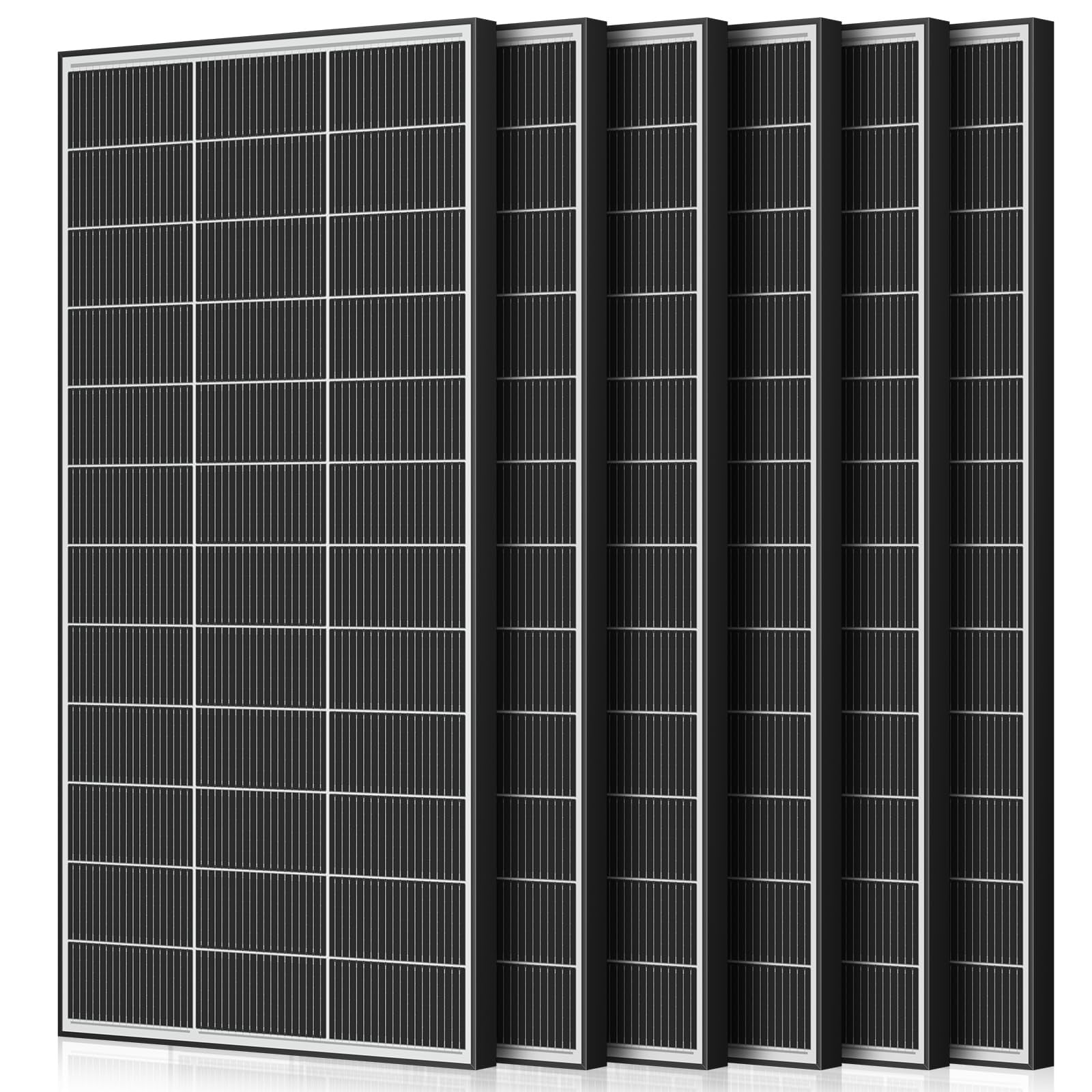 RVPOZWER 1200W Bifacial Solar Panel Kit, 6×200W N-Type 18BB Monocrystalline Panels, 25% Efficiency for RV & Off-Grid
