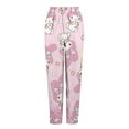 thumbnail image 2 of Kuromi And My Melody Womens Comfy Pajama PJ Pants Lounge Pants Sleepwear Drawstring PJ Bottoms Pants, 2 of 7