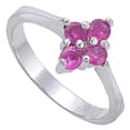 thumbnail image 4 of CHOOSE YOUR COLOR Simulated Ruby Flower Cross Ring 925 Sterling Silver Band Red CZ Female Size 1, 4 of 4
