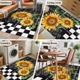 thumbnail image 5 of 3'x5' Rug for Living Room Bedroom, Vintage Sunflower Washable Area Rugs Non-Slip Carpet Mats, Yellow Flowers Retro Art Black White Plaid Indoor Low Pile Area Rug Runner for Kitchen, Mudroom, 5 of 8