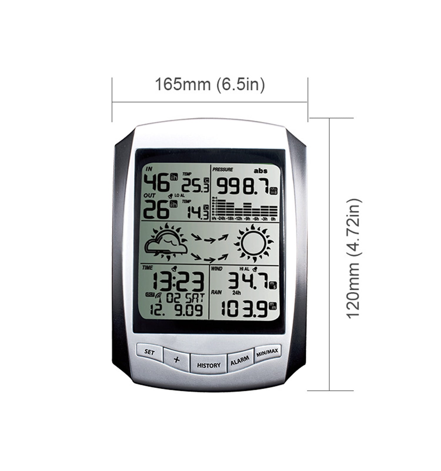Weather Station With Anemometer, Rain Gauge, Small Home Weather Forecast Machine ,Easy to Operate
