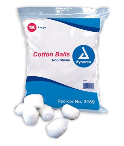 Dynarex - Dynarex Cotton Balls Large N/S - 1000/BAG - 2 BAGS PER
