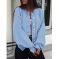 thumbnail image 3 of Suéter PRETTYGARDEN Invierno 2025 Tejido Grueso con Botones Azul M, 3 of 5