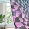 thumbnail image 4 of Yayeee Window Curtains Light Filtering 63"x42" Grommet Panel Pair Home Living Room Decor, Pink Wavy Plaid, 4 of 7