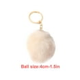 thumbnail image 3 of Fuzzy Ball Keychain Supple Comfortable Lovely Key Rings Adorable Practical Key Chains Women for Children Adults Elderly Students Beige 4cm, 3 of 6