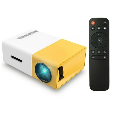 FW1S YG300 LED Projector 1080P Projection Machine with USB HD AV TF Card Slot Mini Pocket Remote Controller for Laptop