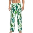 thumbnail image 2 of Picia Cactus 1 Mens Soft Woven Cotton Elastic Waistband Sleep Pajama Pant Lounge Sleep Pant With Pockets And Drawstring-Small, 2 of 9