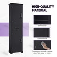 thumbnail image 3 of Tall Bathroom Storage Cabinet with 2 Storage Doors, 72“ Narrow Storage Cabinet with 4 Adjustable Shelves and Drawer, Standing Pantry Cupboard for Kitchen, Dining Room, Living Room, Black, 3 of 7