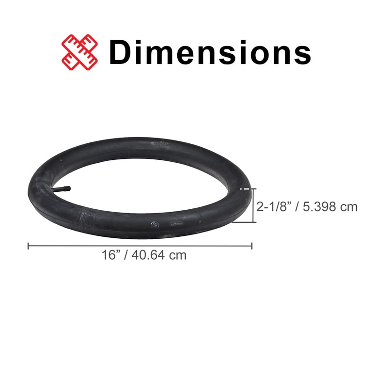 AlveyTech 16x2.125 Inner Tube With Straight Valve Stem for the