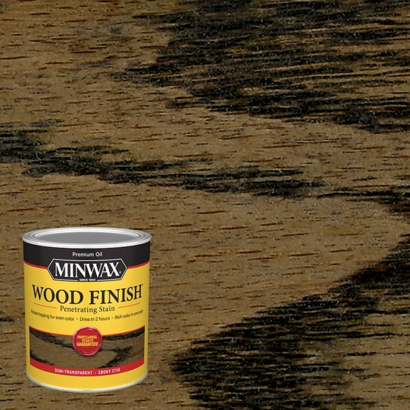 4 Pc, Minwax Wood Finish Semi-Transparent Ebony Oil-Based Penetrating Wood Stain 1 Qt