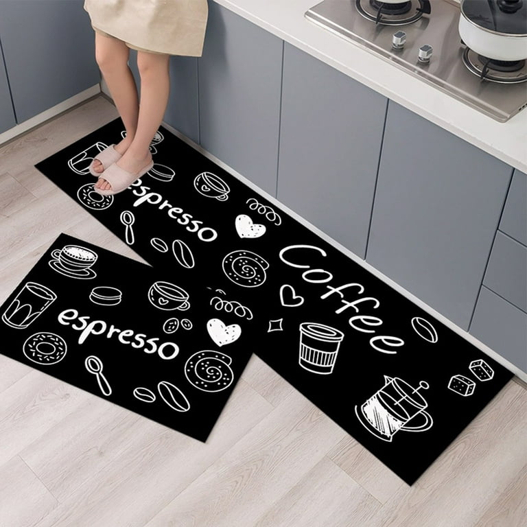 Waterproof Kitchen Rugs Mats Non-slip Abstract PVC Table Cover Oilproof  Wear Resistant Leather Kitchen Floor Mat Set Anti-slip - AliExpress