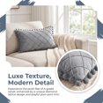 thumbnail image 2 of REGALWOVEN Couch Pillow Cases 1 Pack Soft Pom-poms Velvet Throw Pillow Covers for Farmhouse Home Decor Grey 18" x 18", 2 of 7