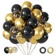 thumbnail image 1 of Globos de fiesta AIOZX negros y dorados metalizados, 50 unidades, 30 cm, 1 of 7