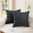 thumbnail image 2 of Unique Bargains Set of 2 Square Throw Pillow Covers Decorative Cases Black, 2 of 6
