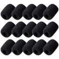 thumbnail image 1 of 15 Pack Foam Microphone Windscreen Lapel Headset Microphone Sponge Mini Foam Cover Shield Protection For Variety Of Headset (Black), 1 of 4