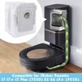 thumbnail image 4 of Paquete de 6 piezas de repuesto para bolsas de polvo compatibles con Irobot Roomba I7 I7+ I7 Plus (7550) E5 E6 S9+ (9550) Serie I y S Eliminación automática de suciedad con base limpia, 4 of 5