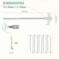 thumbnail image 2 of EAGLE PEAK Heavy Duty Galvanized Non-Rust Camping Tent Stakes with 4x10ft Ropes, 2 of 9