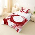 thumbnail image 2 of Homewish Red Watercolor Gradient Twin Comforter Sets,Aesthetic Geometric Bedding Set,Reversible,2 Pieces,1 Comforter and 1 Pillowcase, 2 of 7
