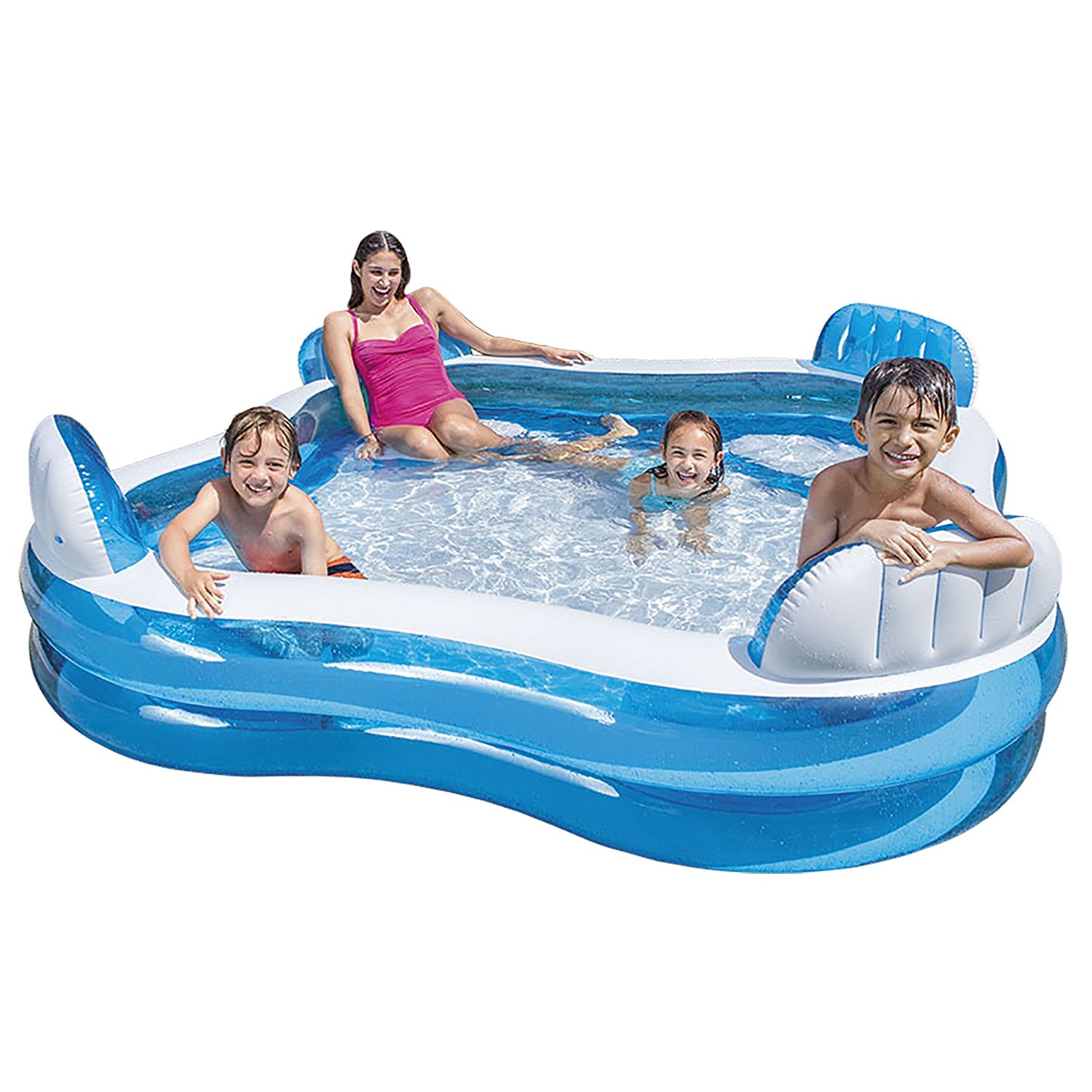Intex Swim Center Family Lounge Inflatable Pool, 90" X 90" X 26" Ages 3+ - image 2 of 5
