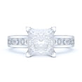 thumbnail image 2 of Sterling Silver 1.5ct Classic Filigree Pattern Simulated Princess Cut Diamond Promise Engagement Ring (12.5), 2 of 6