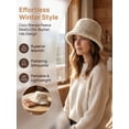 thumbnail image 6 of Deago Women Winter Bucket Hat Vintage Cloche Hats Warm Faux Fur Wool Outdoor Fisherman Cap (Beige), 6 of 8