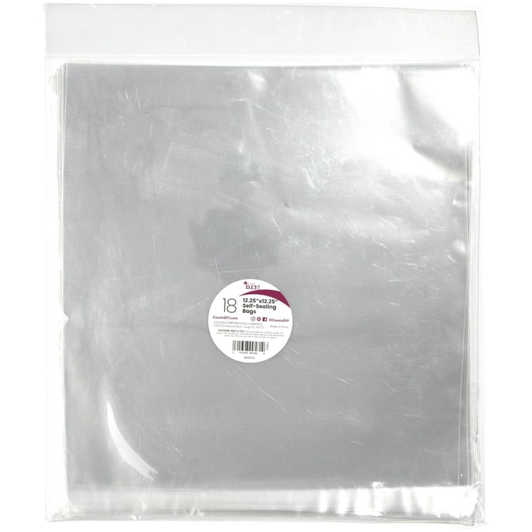 CousinDIY Self-Sealing Bags 18/Pkg-Clear, 12.25X12.25