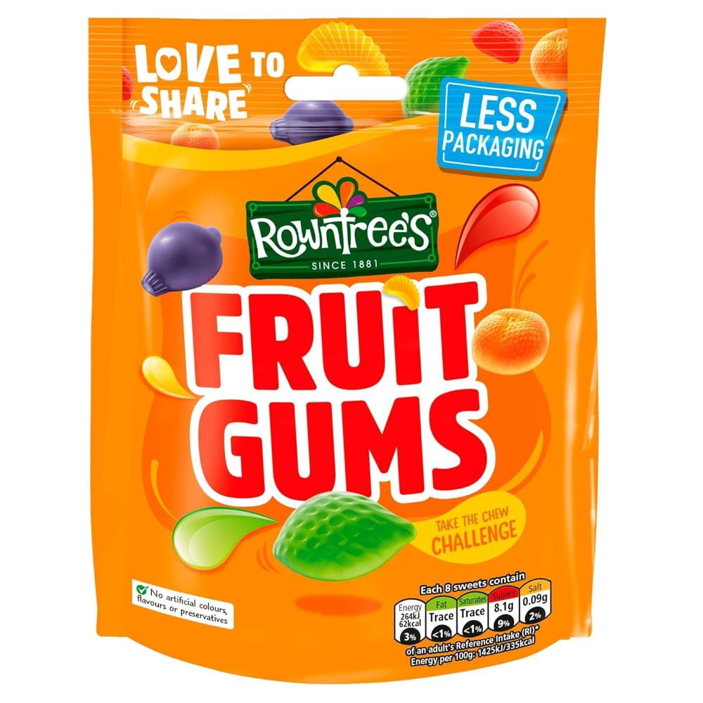 Rowntrees Fruit Gums 120g (Pack of 9)