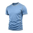 thumbnail image 5 of LEKWK Mens Shirts Short Sleeve Crewneck Casual Athletic Shirts Lightweight Loose Fit Comfy Basic Tees Summer Fashion Workout Daily Wear, 5 of 8