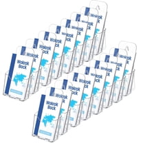 Clear Brochure Holders 16 PCS, Transparent PS Plastic Literature Display Stand with Wall Mount & Desktop Use for Office Hotel Reception