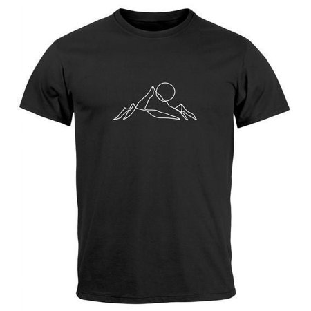 Herren T-Shirt Berge Wandern Brustprint Aufdrucke Gebirge Outdoor Fashion