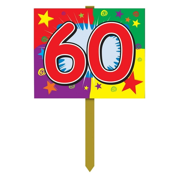 Pack of 6 Fun and Colorful 60th Birthday Yard Sign ...
