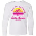 thumbnail image 3 of Inktastic Summer Enjoy the Sunshine Santa Monica California in Pink Long Sleeve Youth T-Shirt, 3 of 5