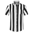 thumbnail image 5 of Lars Amadeus Men's Striped Short Sleeves Shirts Button Down Print Hawaiian Shirt, 5 of 6