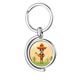 thumbnail image 1 of Sombrero calavera guitarra feliz ilustración Rotating keychain Metal Keyring Holder, 1 of 2