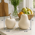 thumbnail image 7 of American Art Decor Cream White Resin Apple And Pear Fruit Tabletop Decor, Set Of 2, White - 7" H x 6.75" L x 6.75" D, 7 of 7