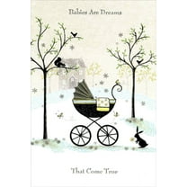 Pictura Precious Ebony Bassinet New Baby Congratulations Card