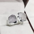 thumbnail image 5 of Natural Rose Quartz Ring, Rough Quartz Gemstone Ring, 2 Stone Adjustable Ring, 925 Sterling Silver, Womens Ring, Christmas, Thanksgiving, Handmade, Statement Jewelry, Rough Gemstone Jewelry, 5 of 6