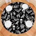 thumbnail image 2 of Black Gothic Skull Bat Pattern Round Fitted Tablecloth with Elastic Edge,Dining Table Cover Waterproof,Outdoor Round Tablecloth for Camping,Dining,Indoor and Outdoor, 2 of 7