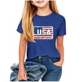 thumbnail image 2 of Tdoqot 4th of July Shirts Kids- Cute Short Sleeve Patriotic Clothes Crewneck Girls Boys T Shirts Navy Size 5 T, 2 of 7