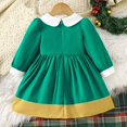 thumbnail image 4 of Odeerbi Niñas Vestido Retro Vintage Navidad Primavera Otoño Cuello Peter Pan Algodón Manga Larga Bordado Infantil A-Línea de Vestidos, 4 of 8