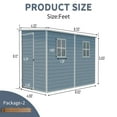 thumbnail image 5 of Olurrisa Upgraded 4x8 FT Outdoor Storage Shed, Grey Resin Shed with Floor and Two Windows, Lockable Doors and Sloping Roof Design for Garden and Patio Storage, 5 of 8