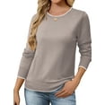 thumbnail image 2 of Women's Crewneck Sweater Khaki M, 2 of 9