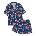 thumbnail image 4 of Kids' 4th Of July Printed Satin Pajama Set Short Sleeve, 4 of 4