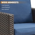 thumbnail image 5 of PARKWELL 5 Pieces Patio Furniture with 41" Fire Pit Table and Deep Seat Lounge Chairs,Swivel Gliders,Brown Wicker and Navy Cushions, 5 of 8